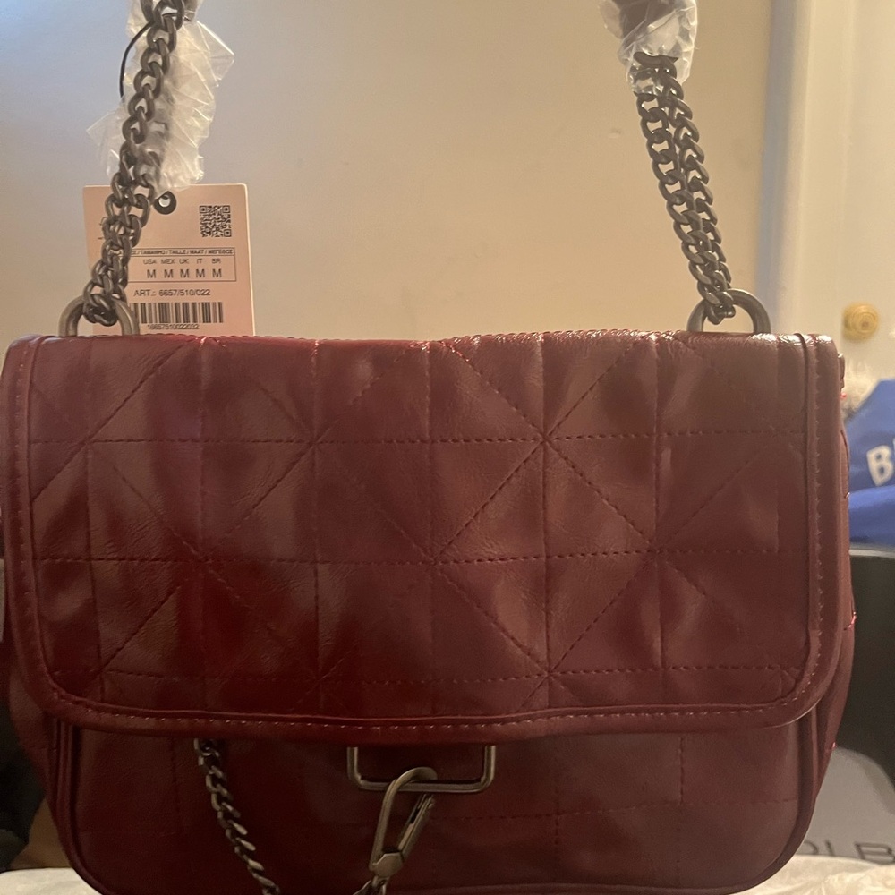 Quilted Burgundy Shoulder Bag